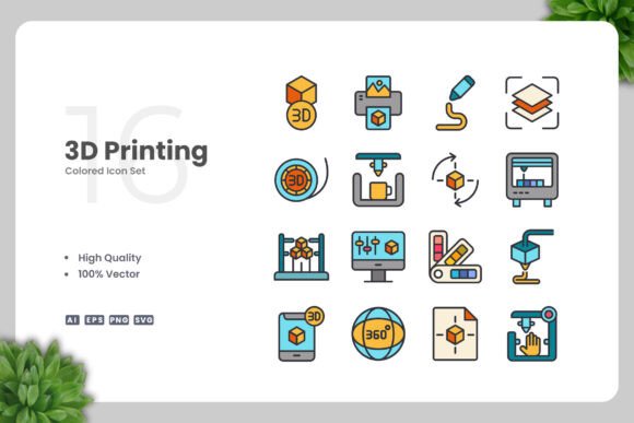3D Printing Color Icons for Graphics and Icons