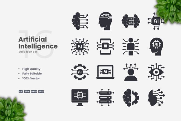 Artificial Intelligence Solid Icons
