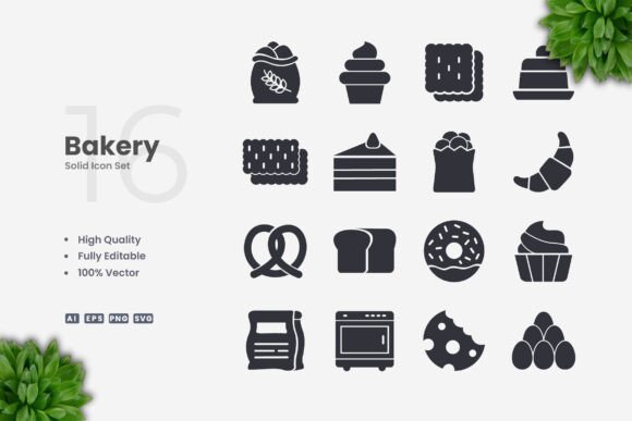 Bakery Solid Icons Review