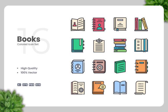 Book Color Icons for Creative Crafting