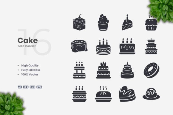 Cake Solid Icons: Graphics and Icons for Crafting