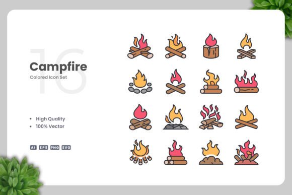 Campfire Color Icons: Graphics and Icons for Creative Brands