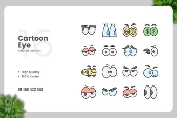 Cartoon Eye Color Icons Graphics and Icons