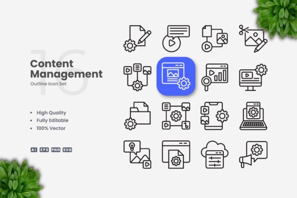 Content Management Icons: Graphics and Icons for Digital Sellers