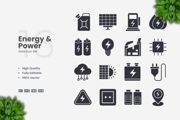 Energy and Power Solid Icons