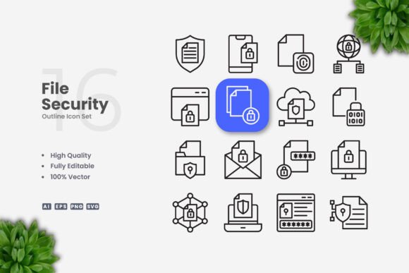 File Security Icons: Graphics and Icons for Local Business