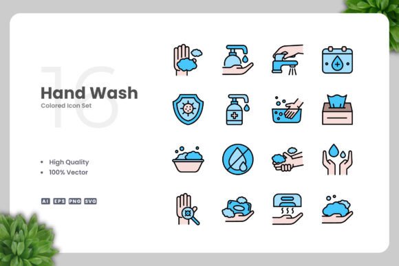 Hand Wash Color Icons: Graphics and Icons for Modern Design