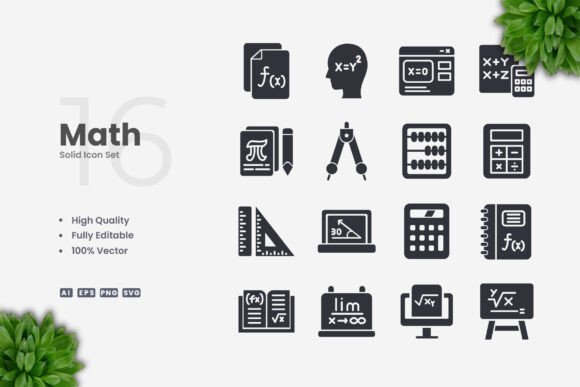 Math Solid Icons: Graphics for Real Business