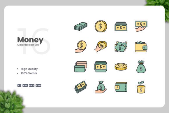 Money Color Icons: Graphics and Icons for Digital Sellers