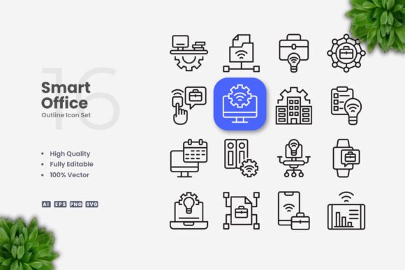 Smart Office Icons for Modern Branding