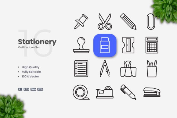 Stationery Icons: Graphics for Modern Design