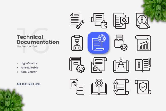 Technical Documentation Icons Graphics