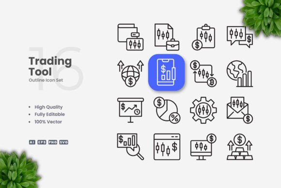 Trading Tool Icons: Graphics and Icons for Digital Sellers
