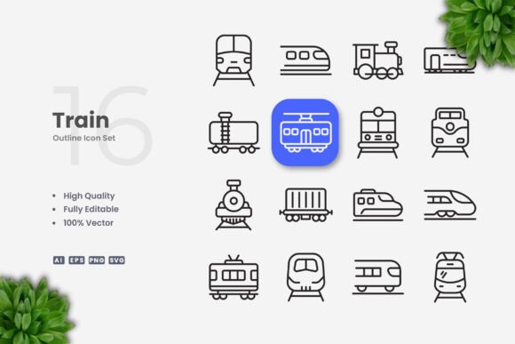 Train Icons: Graphics and Icons for Creative Design