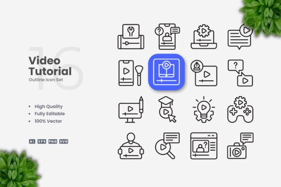 Video Tutorial Icons: Graphics and Icons for Modern Design