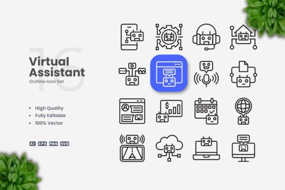 Virtual Assistant Icons: Graphics and Icons for Digital Sellers