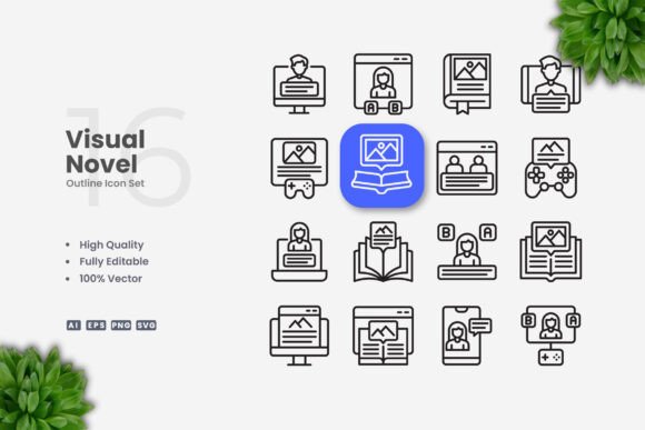 Visual Novel Icons: Graphics and Icons for Creative Design