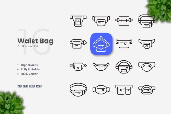 Waist Bag Icons for Creative Crafters