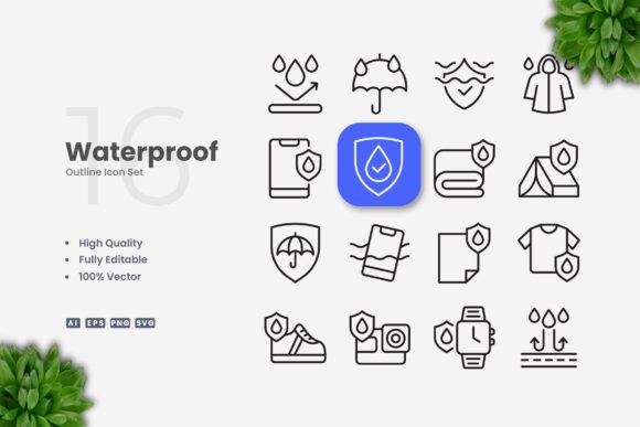 Waterproof Icons: Graphics and Icons for Digital Sellers