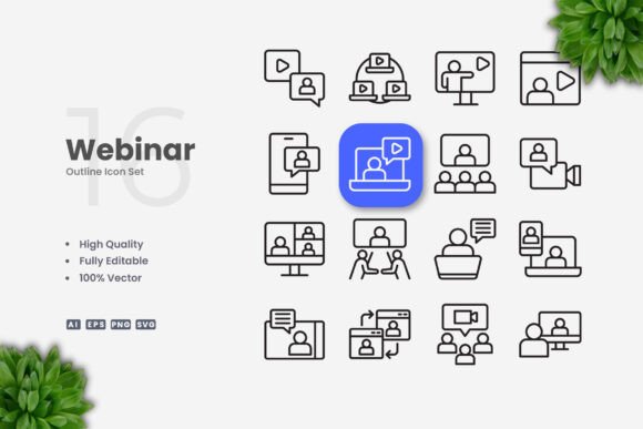 Webinar Icons: Graphics for Modern Branding