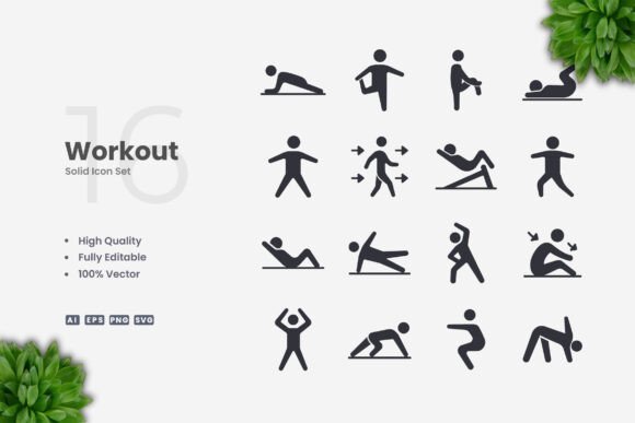 Workout Solid Icons: Graphics and Icons for Real Crafting